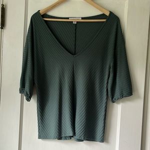 Manette Ribbed Top Sz Medium in Balsam Green